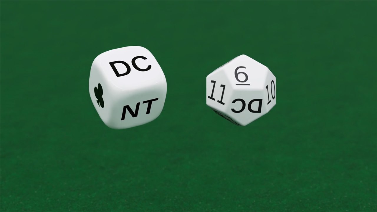 A hand of cards dealt during Roll and Deal